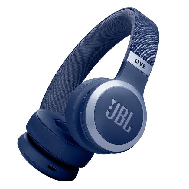JBL Live 670NC Wireless Bluetooth On-Ear Noise Cancelling Headphones - Blue